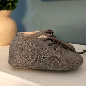 JANIE & JACK • Baby Boy Black & White Lace Up Shoes, 12-18 Months